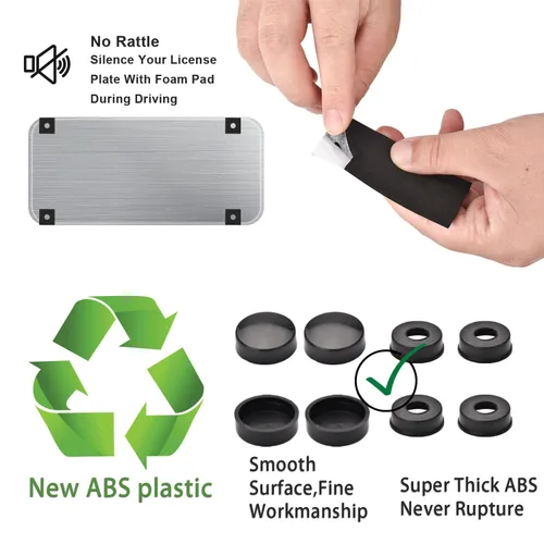 Vista 6 de Kit de tornillos antirrobo negros para matrícula, tornillos a prueba de manipulaciones para placa de matrícula, pernos de acero inoxidable 304