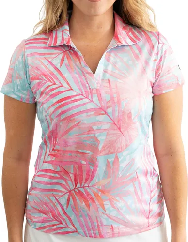 Vista 19 de YATTA GOLF Polo de golf prémium para mujer, ligero, de secado rápido, resistente a las arrugas y absorbe la humedad Aloha Sunrise
