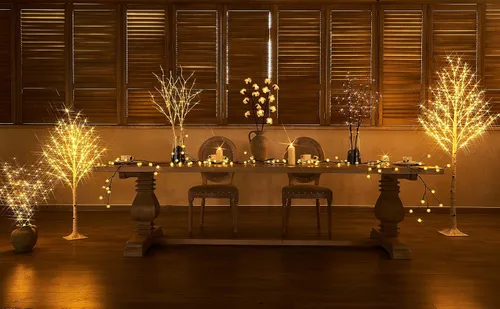 Vista 4 de LITBLOOM Árbol de ramita de abedul iluminado con luces de hadas de 4 pies, 200 LED, 6 pies, 330 luces LED para interiores y exteriores, hogar