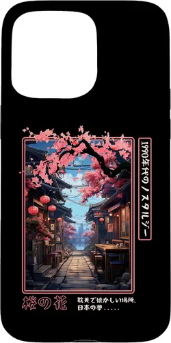 Vista 28 de iPhone 16 Japanese Vaporwave Nostalgia Cherry Blossoms 1990s Aesthetic Case