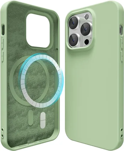 Vista 179 de oakxco Funda de silicona para iPhone 12 Pro Max, magnética, compatible con carga inalámbrica Magsafe, cubierta protectora de goma suave y delgada