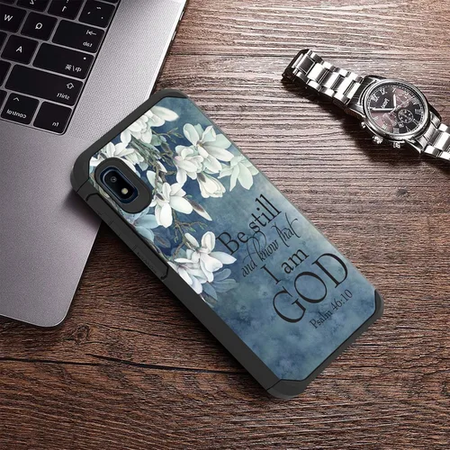 Vista 3 de Funda para Samsung Galaxy A10E (2019), 2 en 1 híbrida de policarbonato duro y silicona suave resistente de doble capa a prueba de golpes, funda
