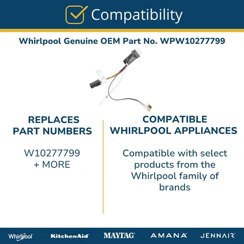Vista 4 de Whirlpool WPW10277799 W10815709 Arnés de cables para refrigerador OEM, multicolor