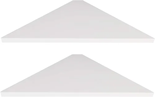 Vista 10 de evron Juego de 2 estantes de montaje de esquina, estantes de pared flotantes fáciles de instalar con acabado de grano de madera, plástico ABS