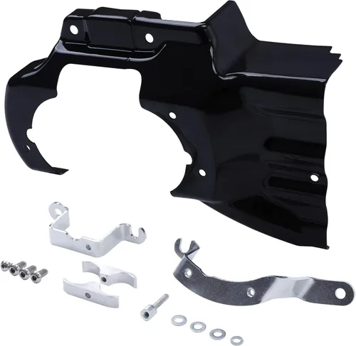 Vista 3 de TCT-MOTORPARTS Cubierta de interfaz de transmisión de motor negra para Harley Softail Deluxe FXST FXSTC 2007-2017