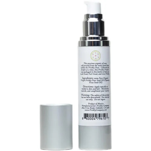 Vista 4 de Prickly Company Aceite de semilla de tuna pura tuna – 100% orgánico, prensado en frío, botella de bomba ultra premium. Di adiós a la piel seca