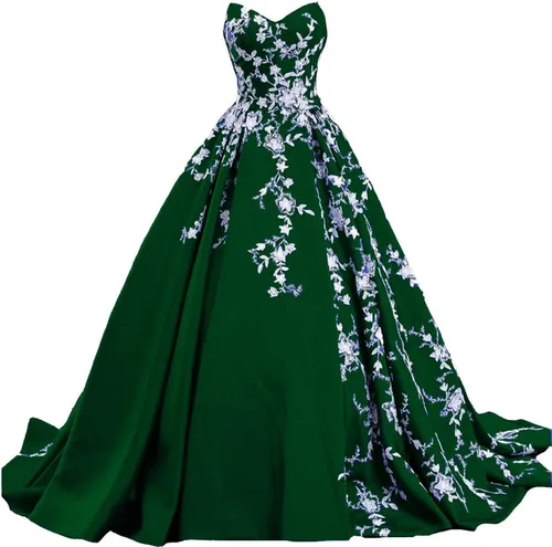 Vista 6 de Kivary Vestidos de noche formales de satén con encaje blanco largo de baile con cuello en V estilo gótico Negro