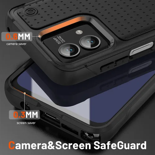 Vista 4 de Funda para Moto G Stylus 5G 2023, con protector de pantalla, [probada contra caídas de grado militar], funda protectora resistente a prueba de Negro