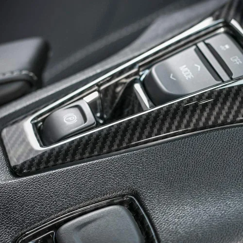 Vista 6 de CheroCar Gears - Adhesivo decorativo para panel de cambio, para Chevrolet Camaro 2016+, accesorios de decoración interior (fibra de carbono 1)..