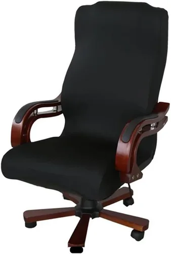 Vista 9 de JIAN YA NA Funda para silla giratoria de computadora, de poliéster, elástica, para escritorio, oficina, protector de asiento elástico, tamaño L