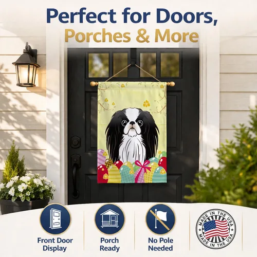 Vista 24 de Caroline's Treasures BB1923GF Bandera decorativa para jardín con diseño de Border Collie, para caza de huevos de Pascua, para jardín, jardín, patio