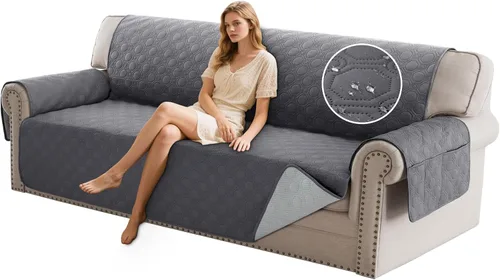 Vista 29 de PrinceDeco Funda para Silla y Sofá Impermeable Funda de Sillón Sofá Antideslizante Funda de Sofá Protector de Muebles con Correas Elásticas