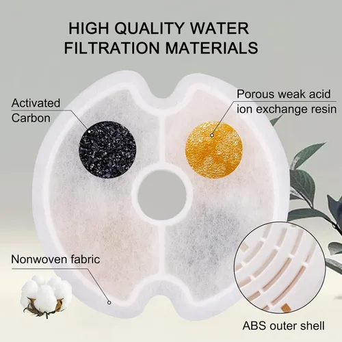 Vista 4 de Paquete de 8 filtros de fuente para gatos, filtros de fuente de agua Petilog para gatos, repuesto de filtro de fuente de mascotas