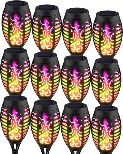 Vista 10 de Swingers Solar Lights Outdoor, Halloween Solar Torch Lights Amarillo