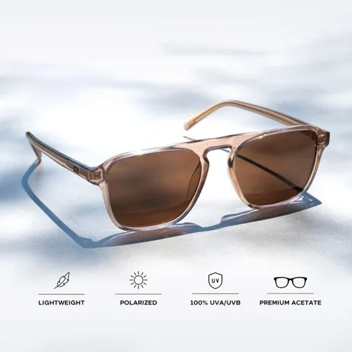 Vista 6 de WMP Eyewear - Gafas de sol modernas estilo aviador polarizadas estilo cuadrado para hombre