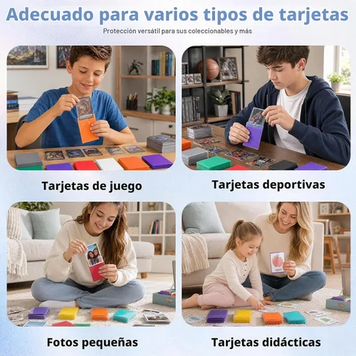 Vista 6 de 1000 unidades de fundas para tarjetas de carga superior para cartas coleccionables, 10 colores de fundas suaves para tarjetas de béisbol estándar