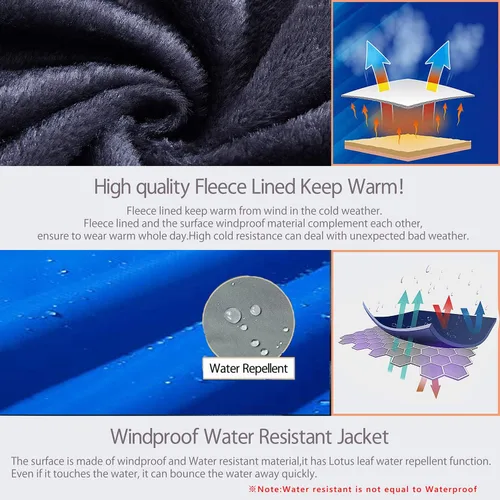 Vista 4 de BIYLACLESEN Men's Winter Coats Fleece Lined Ski Jacket Warm Windbreaker Parka