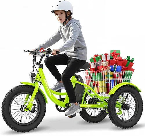 Vista 10 de MOONCOOL Triciclo eléctrico de 16 pulgadas, triciclo eléctrico de la Flor Rosa