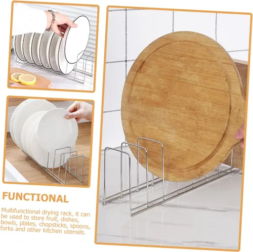 Vista 7 de Cabilock Bandeja de drenaje de 2 piezas de acero inoxidable Metal Dry Bowl Rack