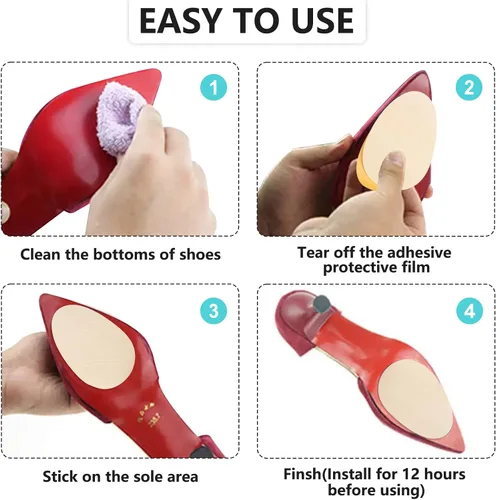 Vista 6 de 24 almohadillas antideslizantes para zapatos, protectores adhesivos para suela de zapatos, tacones altos, agarre antideslizante para zapatos