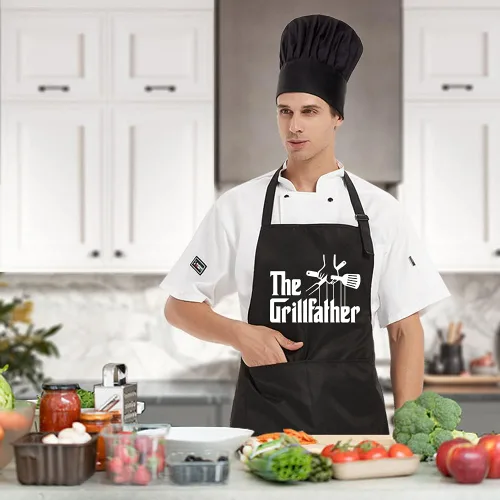 Vista 5 de DYJYBMY Funny Kitchen Apron, Waterproof Kitchen Apron, Birthday Gifts for Mom Dad Chefs