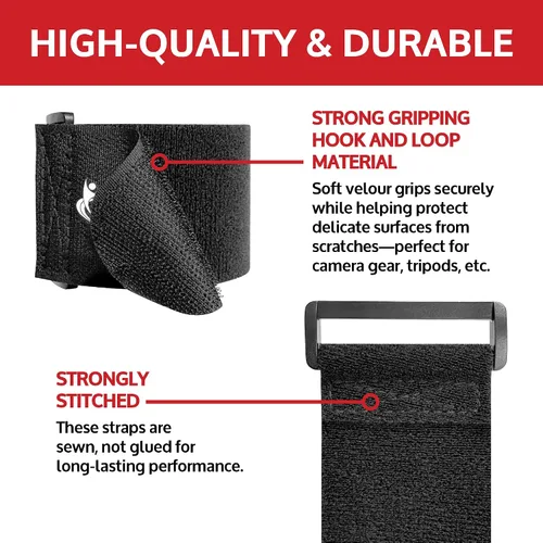 Vista 3 de Correas de terciopelo de 2 x 30 pulgadas – Paquete de 6 correas reutilizables de microfibra suave al tacto