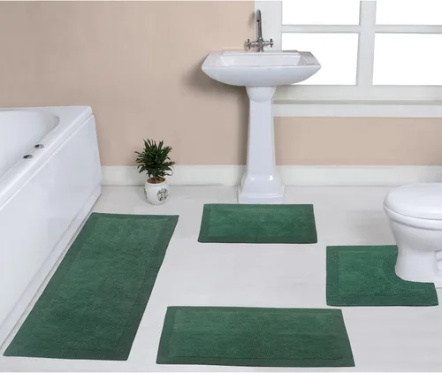 Vista 54 de Home Weavers Luxury Collection 100% Cotton Reversible Bathroom Rugs Set, Washable Rug, Soft Cotton Extra Soft and Absorbent Bath Rug, Kitchen Mat, 2