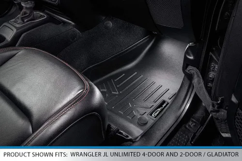 Vista 3 de SMARTLINER Juego de tapetes de piso de ajuste personalizado de 2 filas compatibles con Jeep Gladiator 2020-2025