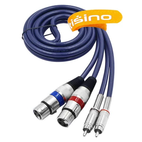 Vista 9 de tisino Cable doble XLR a RCA, cable de conexión de 2 XLR hembra a 2 RCA macho, conexión de audio estéreo de alta fidelidad, cable de interconexión
