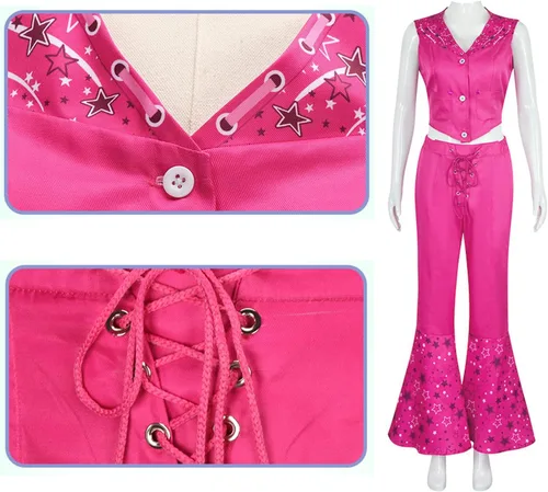 Vista 2 de BILIBOOM Disfraz de cosplay de película de bar bie, traje de princesa, conjunto completo para mujeres y niñas