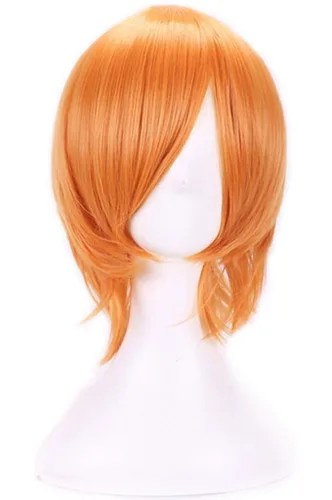 Vista 5 de Peluca de cosplay, de fiesta, Aneshe corto para hombre, peluca de cabello en capas para de anime, Rubio claro