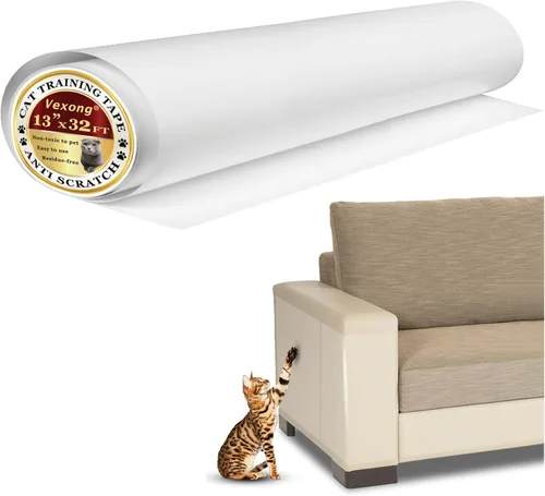 Vista 10 de Protector de muebles antiarañazos para gatos, protector de muebles autoadhesivo transparente de gatos que arañan las garras, protector de sofá