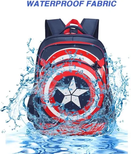 Vista 4 de Mochila para niños Mochila escolar Comic impermeable libro bolsa de viaje para niños, marino, Viajar