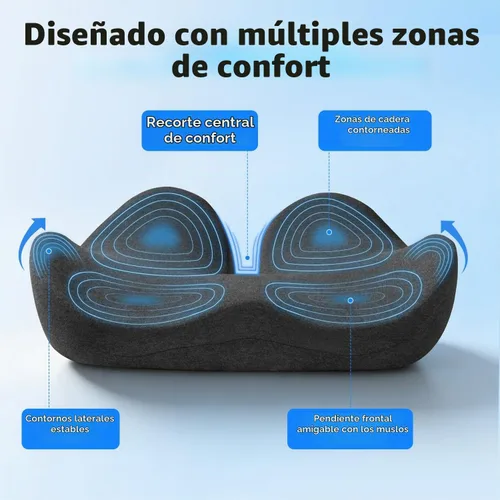 Vista 6 de Cojín para silla de oficina, alivio de presión para coxis, comodidad larga para sentarse