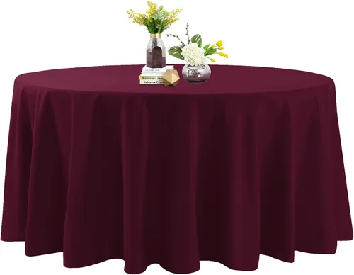 Vista 83 de Mantel de poliéster lavable de 132 pulgadas, resistente a las manchas y a las arrugas, mantel decorativo para mesa de comedor, fiestas de bufé