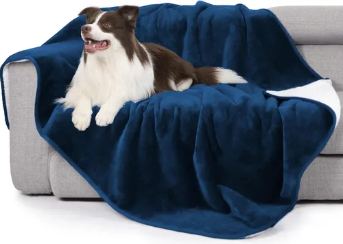Vista 29 de gogobunny Manta de cama impermeable, manta reversible de forro polar Sherpa para perro, cachorro y gato, funda para muebles que protege la cama Beige