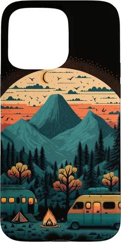 Vista 30 de Funda para iPhone 11 Pro Max Sunset Mountains & Trees para campistas