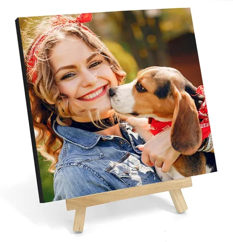 Vista 10 de Marco de fotos de perro personalizado con caballete, regalo conmemorativo personalizado para mascotas para amantes de las mascotas, retrato