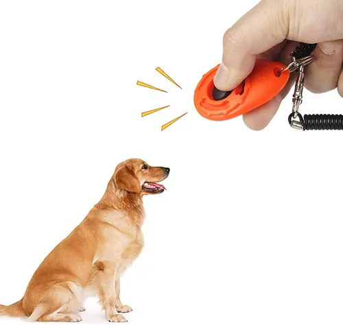 Vista 6 de Paquete de 2 clics de entrenamiento para perros, clicker para perros con correa de muñeca, herramientas de entrenamiento de perros, coloridos