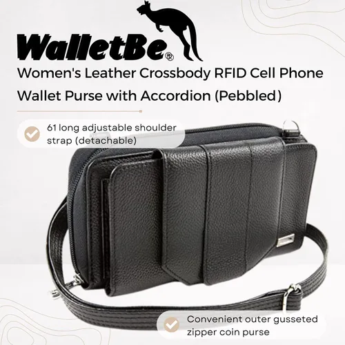 Vista 2 de Cartera cruzada para teléfono celular RFID para mujer