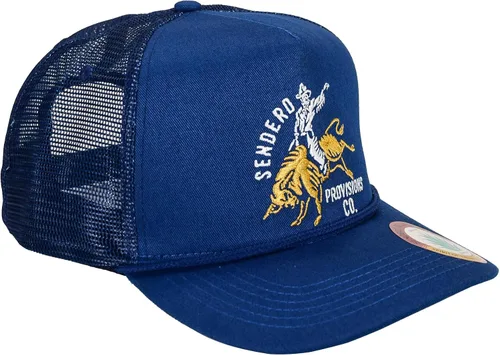 Vista 6 de Sendero Provisions Co. Ride or Die Logo Bordado Malla Snapback Sombrero Azul, Azul