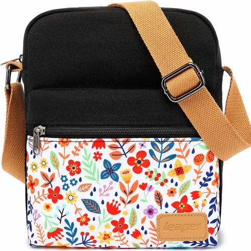 Vista 34 de Leaper - Juego de estuche y cartera bandolera de lona para niñas y mujeres A-verde azulado-r