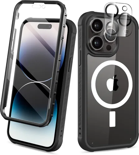 Vista 36 de Funda para iPhone 15 de cuerpo completo, protector de pantalla integrado, con protector de lente de cámara, [antiamarilleamiento], funda protectora