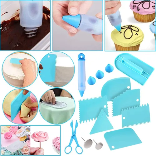 Vista 6 de Makmeng Kit de suministros de herramientas de decoración de tartas, 368 piezas de suministros para hornear con estuche de almacenamiento