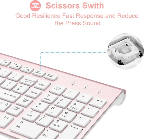 Vista 9 de JOYACCESS Combo de teclado y mouse inalámbricos, 2.4G compacto y ultra delgado teclado inalámbrico y mouse para Windows, computadora, escritorio