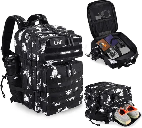 Vista 20 de LHI Mochila Táctica Militar para Hombres y Mujeres 45L Ejército 3 Días Mochila de Asalto Bolsa Mochila Grande con Sistema Molle