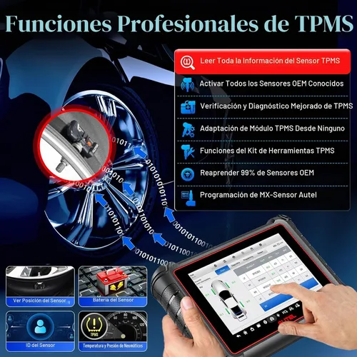 Vista 4 de Autel Scanner MaxiPro MP900-TS, versión TPMS de MP900 y MP900BT herramienta de escaneo bidireccional, herramienta de codificación ECU misma que