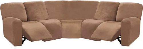Vista 4 de ULTICOR Fundas de sofá reclinable seccional en forma de L de 7 piezas, fundas de terciopelo elásticas para sofá reclinable en forma de L, gruesas
