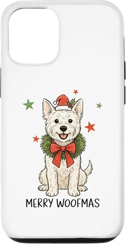 Vista 27 de Merry Woofmas White Terrier Dog Santa Hat Christmas Cute Dog Case for iPhone 15