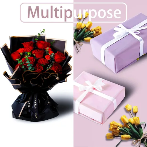 Vista 5 de Papel de regalo floral coreano - 15 hojas impermeables de envoltura de flores para ramos y regalos